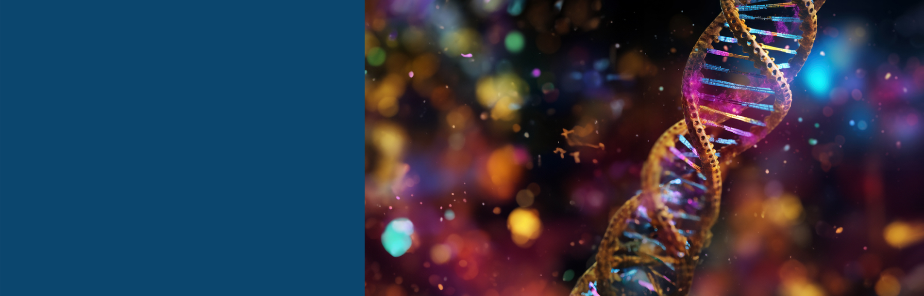 DNA helix with colorful background