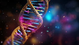 dna helix with colorful design