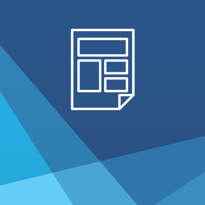 Illustration of a document with blue background